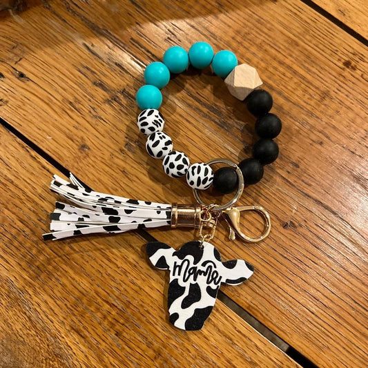 Mama Cow print Silicone Wristlets