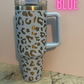 40oz Leopard Tumbler with handle