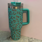 40oz Leopard Tumbler with handle